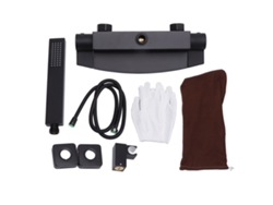 Grifo de ducha de pared con protector G1/2 negro.