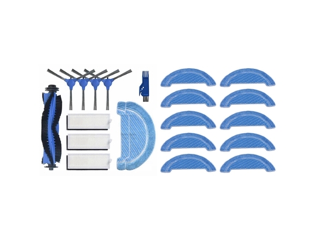 Kit de repuesto de almohadillas de fregona 10X, para paño de fregona Cecotec Conga 1090 y 1 Juego de cepillo lateral de cepillo principal, fregona ...