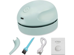 Mini aspiradora de escritorio recargable por USB con cepillo de limpieza para polvo, suciedad y más. Verde Siurn