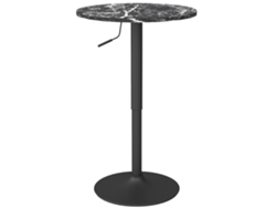 Mesa Bar Regulable Efecto Mármol 60x60x68-93,5 Negra
