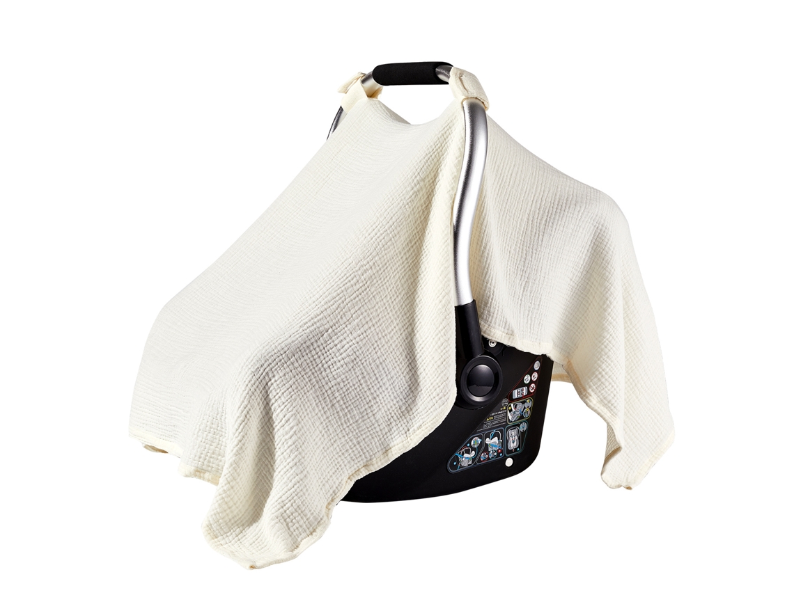 Funda de muselina ligera y transpirable para asiento de coche de bebé Chrui (blanco roto)