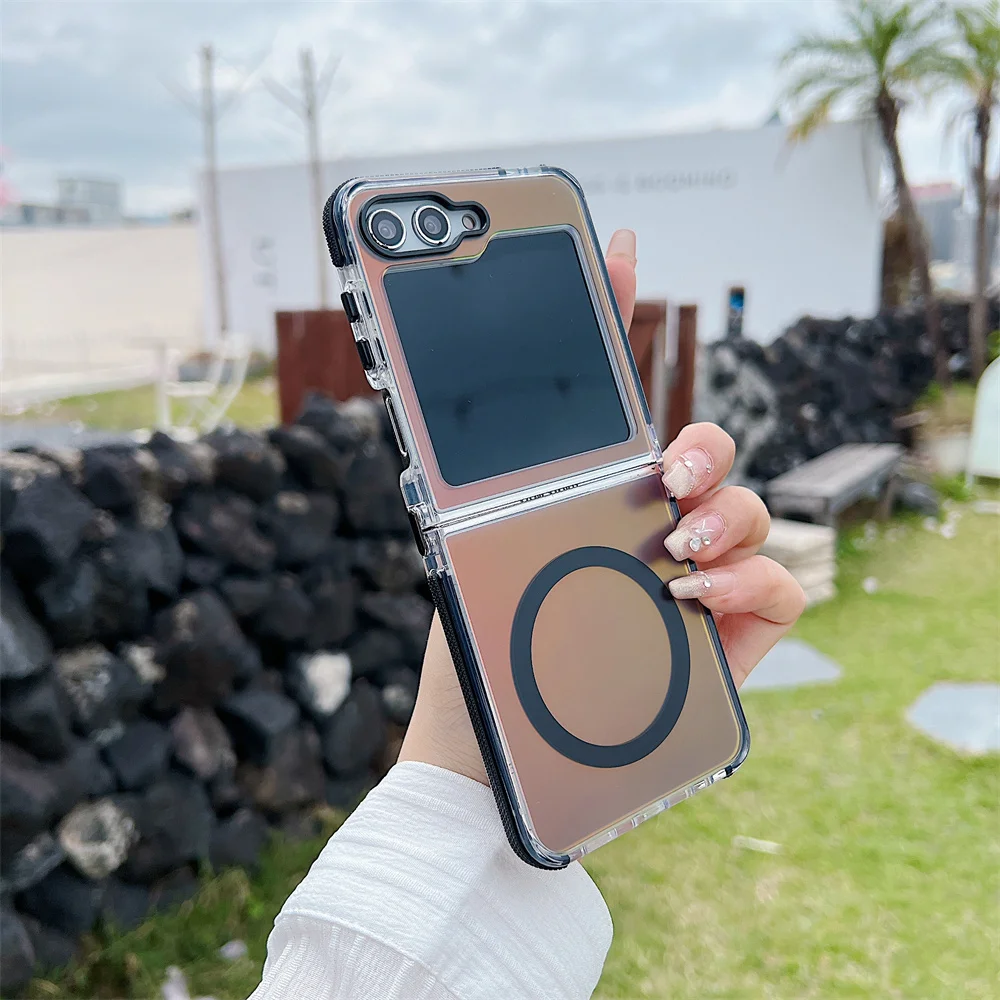 (galaxy Z Flip4, Negro) Funda Magsafe A Prueba De Golpes Para Samsung, Evita La Decoloración.