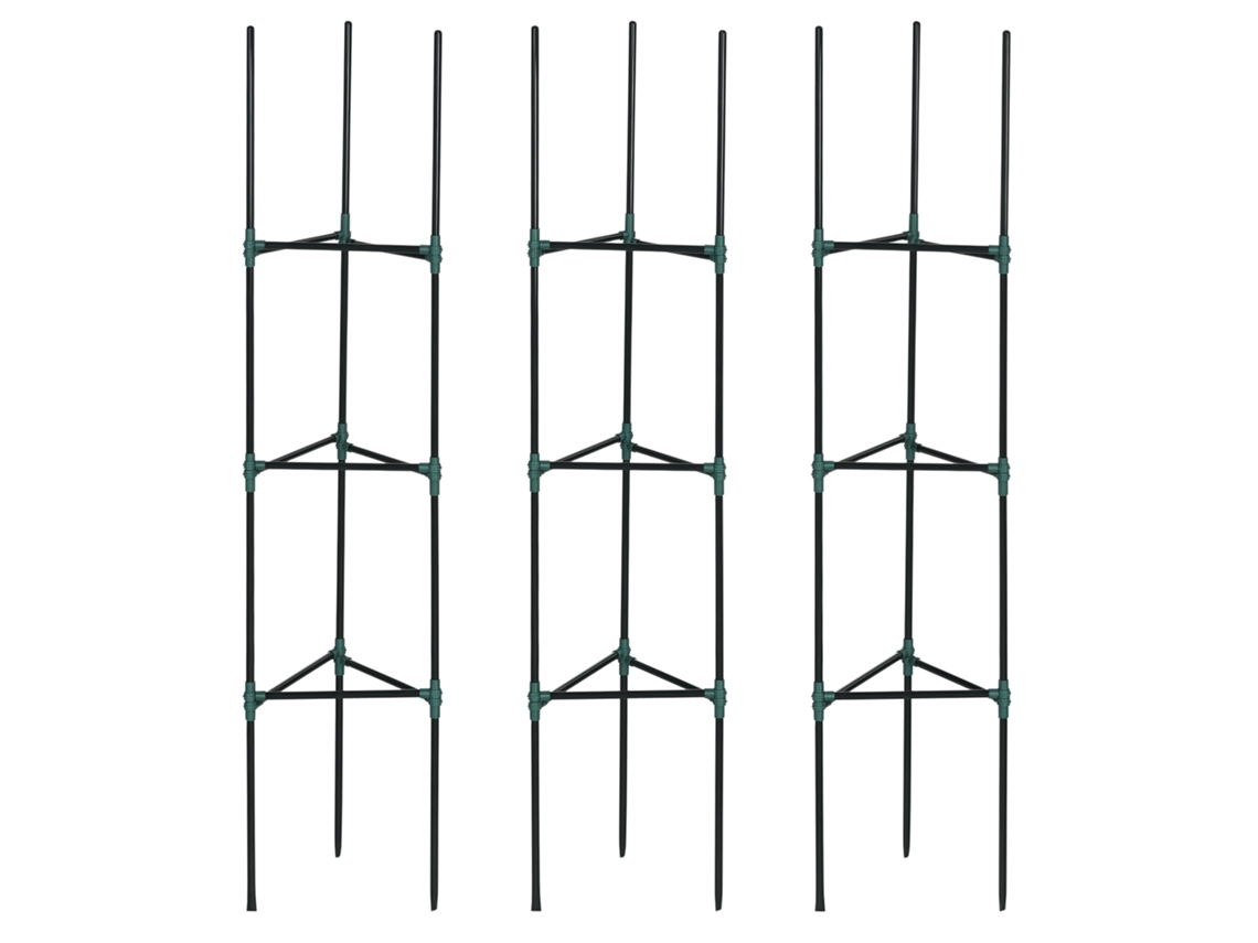 Conjunto De 3 Suportes Para Plantas Trepadeiras Torre De Treliça Para Plantas Frutas Verduras 38x38x182 Cm Verde