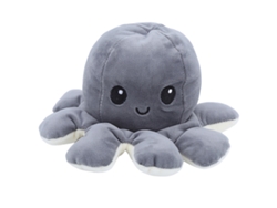 Peluche reversible de pulpo de dos caras, juguete suave para bebés (gris + beige)