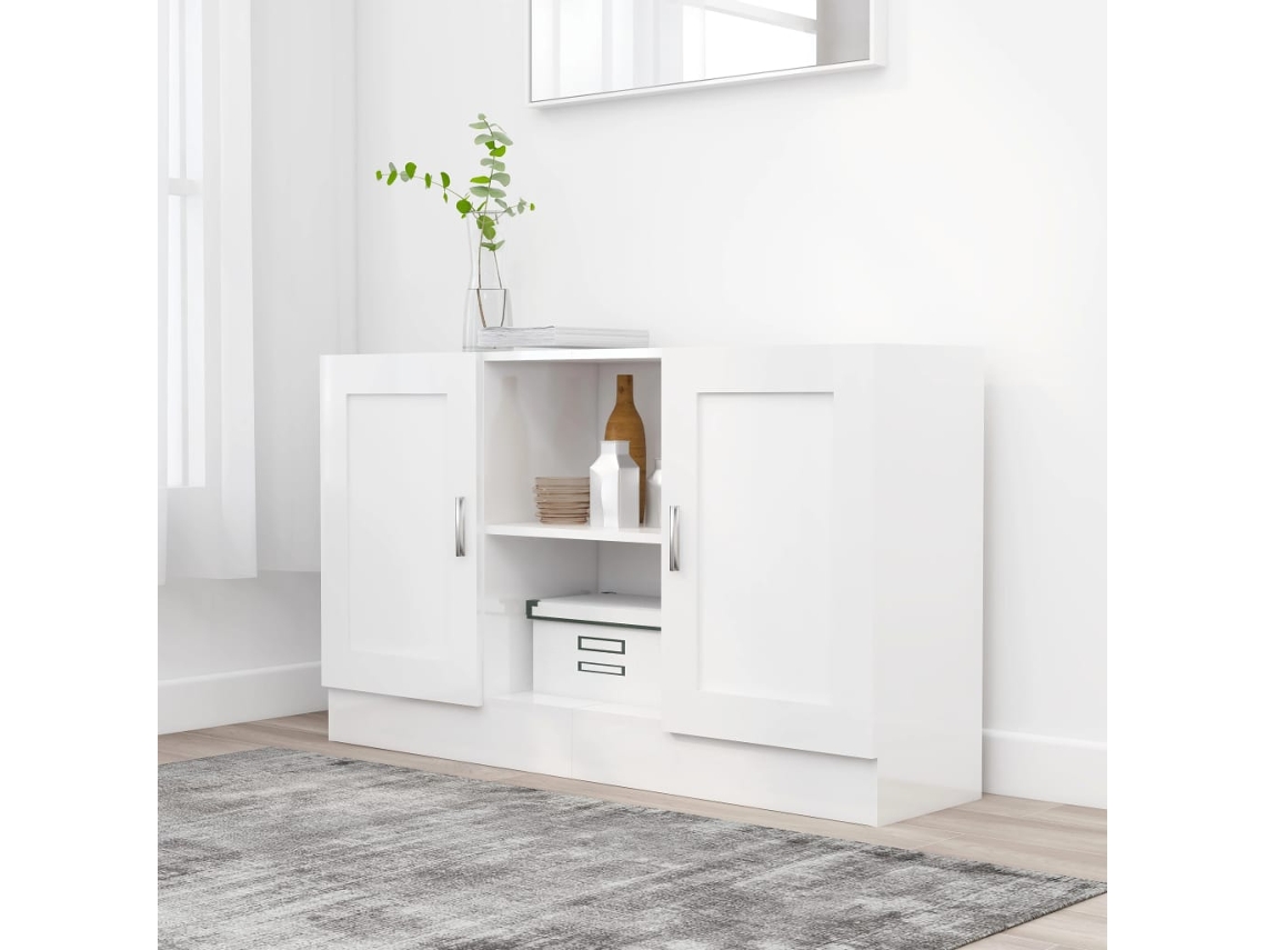 Aparador De Madera Contrachapada Blanco 120x30,5x70 Cm