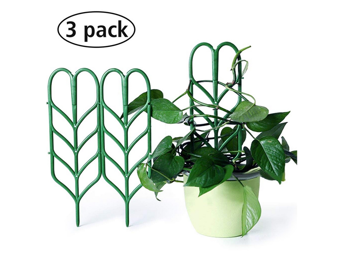 Estructura De Plástico Para Jardín, Ideal Para Sostener Plantas Trepadoras En Macetas (3 Unidades).
