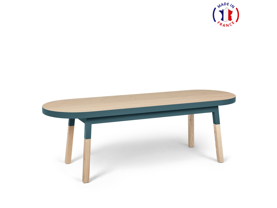 Mesa de Centro MON PETIT MEUBLE FRANÇAIS (Azul Gris Lehon - Madera - 140 x 45 x 45 cm)