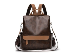 Mochila para mujer, bolso de hombro informal antirrobo en piel sintética marrón oscuro Hexinyigjly