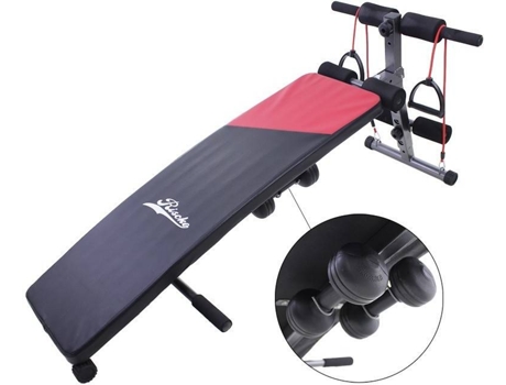 Riscko Wonduu Banco de abdominales con mancuernas para entrenamiento cuerpo completo multiusos peso plegable y plano gimnasio casa. musculación ajustable