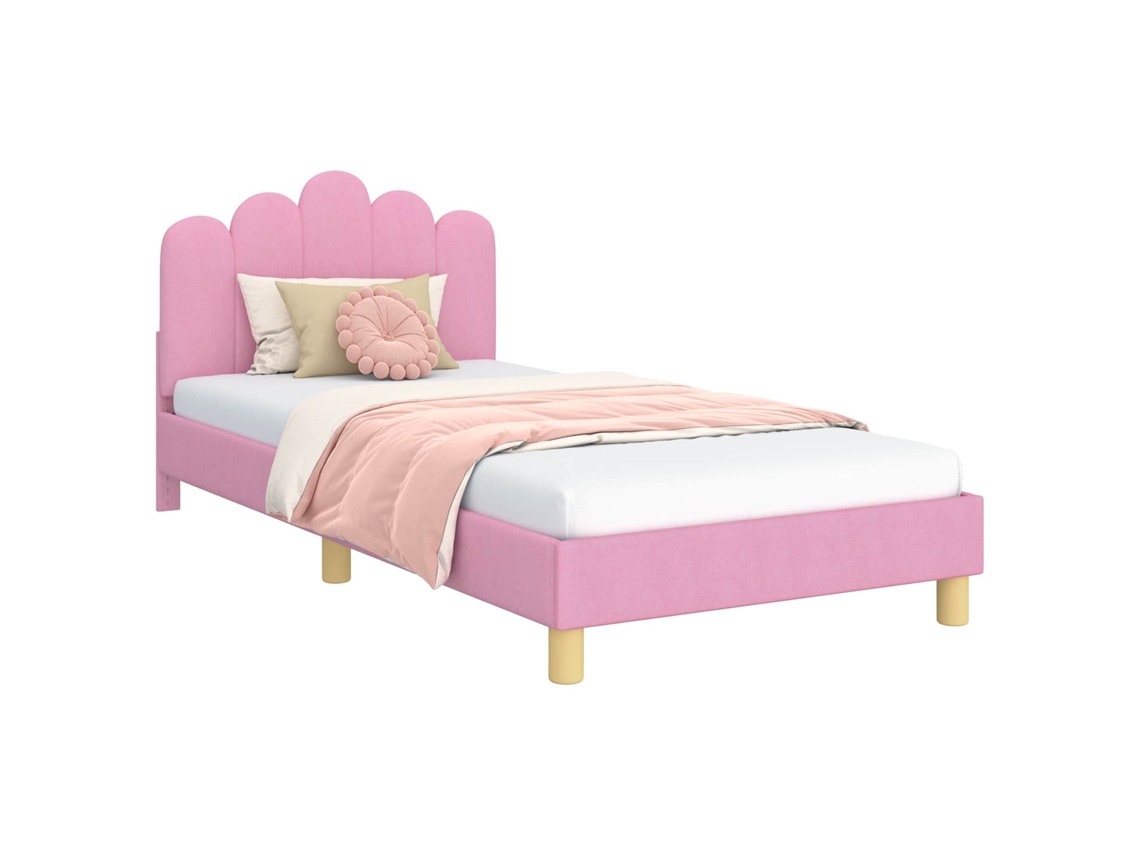 Maison Exclusive - Cama Para Niños Con Cabecero Con Cabecera Rosa 90 X 190 Cm Tela