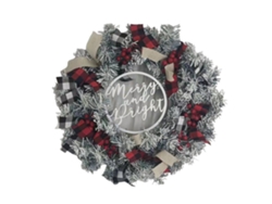 Corona Navideña De 35 Cm, Decorativa Para Pared, Puerta, Ventana, Adorno Navideño Con Nieve.