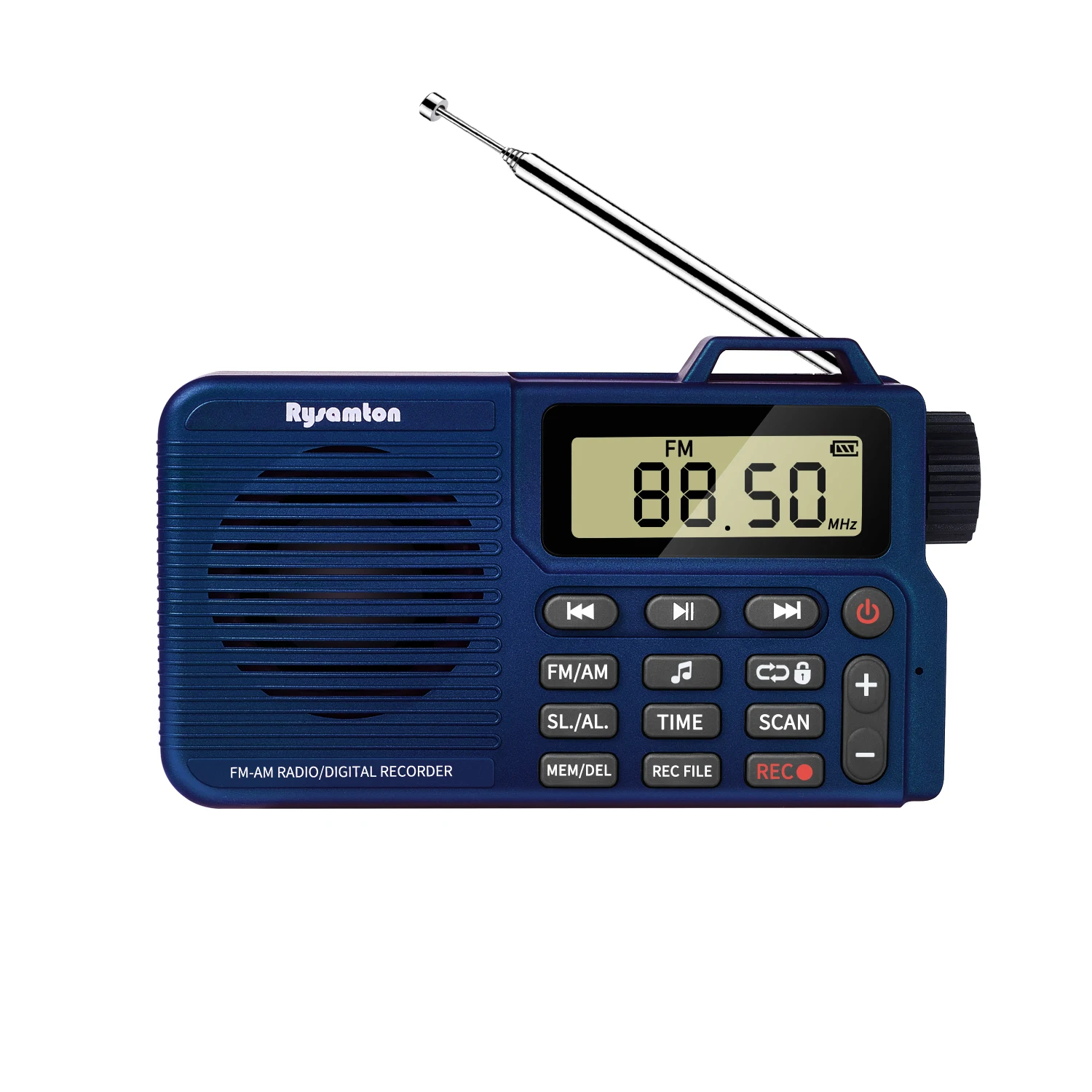 Mini Radio Fm/am (azul) - Dsp - Recargable - Altavoz Bluetooth - Grabadora - Temporizador