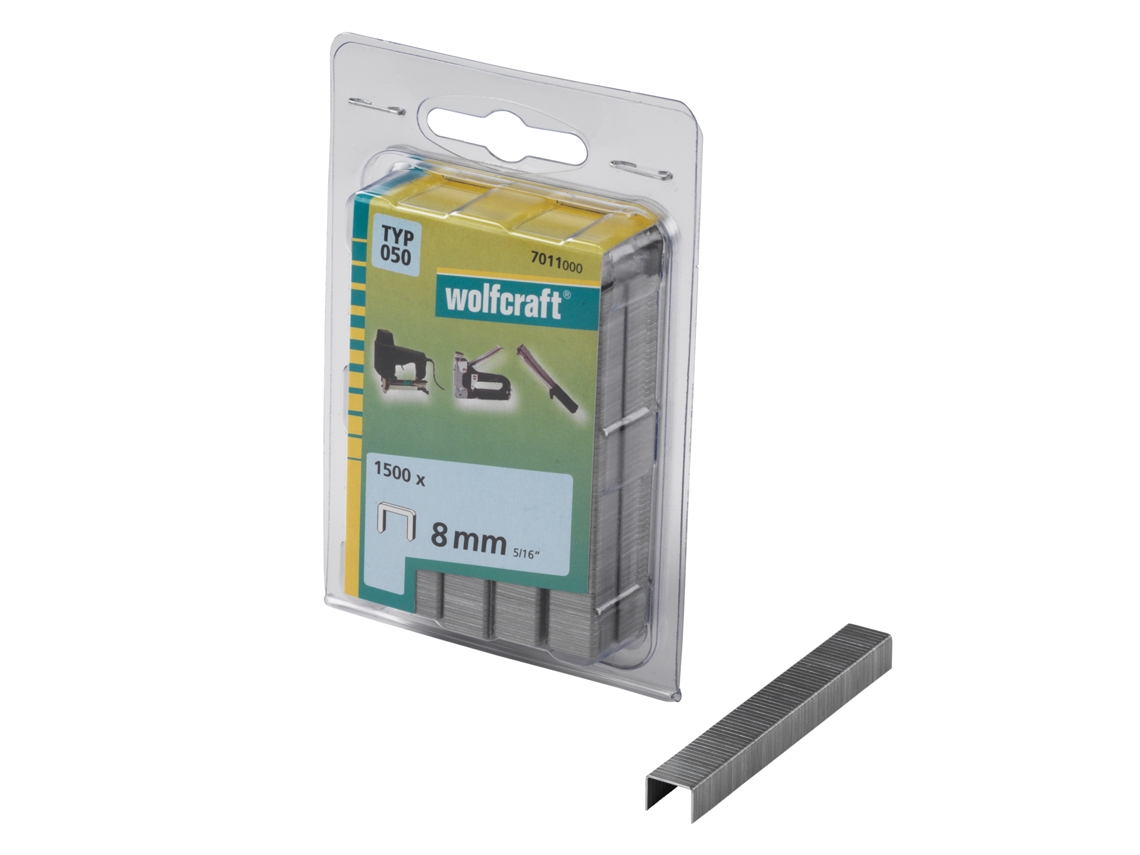Wolfcraft 7011000 - 1500 Grapas De Lomo Ancho De Tipo 050, 8 Mm