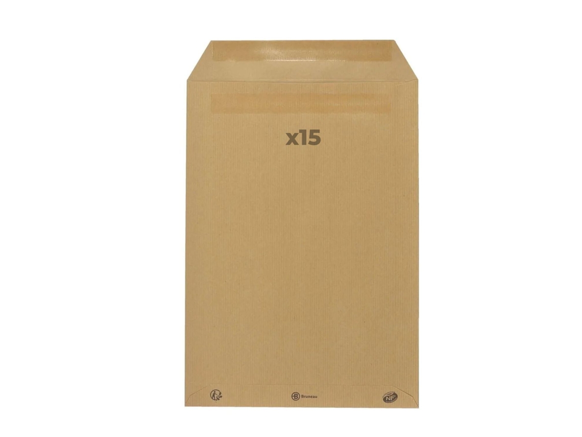 15 sobres en papel kraft 90 g - 22,9 x 32,4 cm RAJA