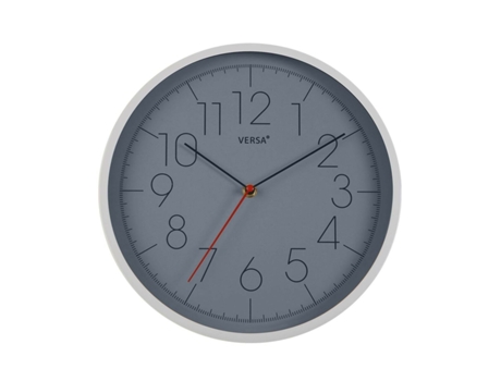 Reloj de Pared VERSA Plástico Gris (4,3x30,5x30,5cm)