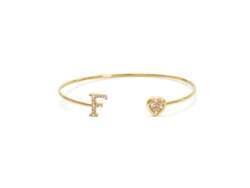 Pulsera de oro para mujer con letra, pulsera chapada en oro de 18k (f) Gafas