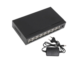 Switch De Rede Ethernet Rápido 8 Portas 10/100/1000mbps Rj45 Anti Trovões Plug And Play Metal Eu Plug