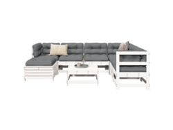 Pcs Conjunto Sofás De Jardim Pinho Maciço Branco Dkd Home Decor