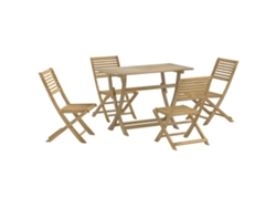 Conjunto 5 Juego De Comedor De Jardín VIDAXL Marrón Madera de acacia