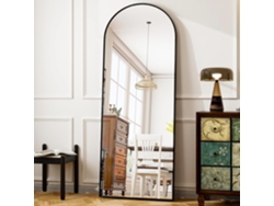 Espejo Moderno, Curvo, De Cuerpo Entero, De Pie O De Pared, Con Marco De Aluminio, Decoración Sencilla Para Armarios, Salas Y Dormitorios.