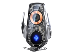 Cargador Inalámbrico Para Coche, Carga Rápida Inalámbrica De Alta Velocidad De 15 W, Rotación De 360°, Color Plateado