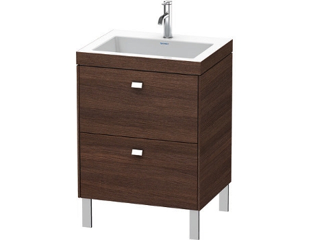 Lavabo para muebles DURAVIT Brioso c-bonded con base de 60,0x48,0 cm 2 extraíbles sin rebosadero con banco para grifos 1 agujero para grifos
