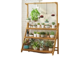 Soporte para plantas de bambú de 3 niveles, versátil para uso en interiores y exteriores, madera natural, tamaño XL OEM