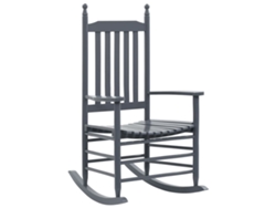 Mecedora con asiento curvo de madera de álamo gris, Dkd Home Decor