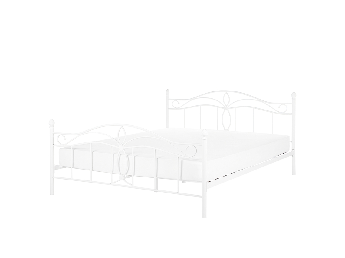 Cama con somier BELIANI Antlia de Acero Blanco 168x209x108