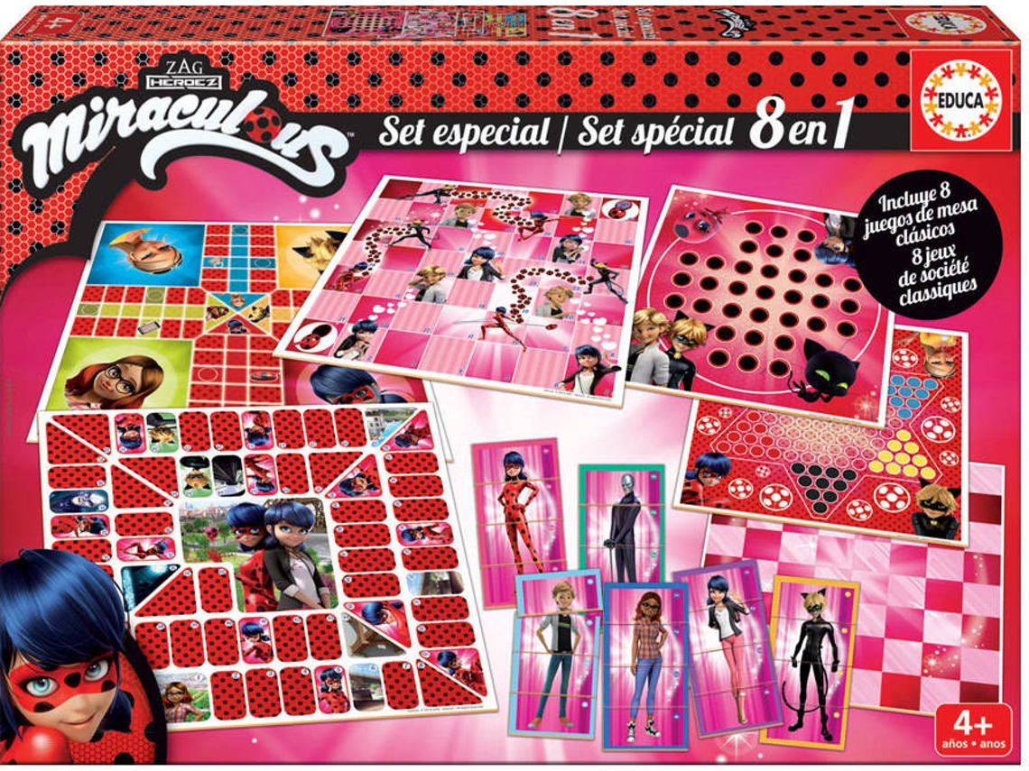 Juego de Mesa EDUCA Set Especial 8 en 1 Ladybug (Edad Mínima: 4 Años - Dificultad: Baja)