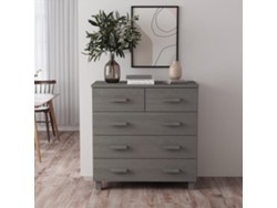 Aparador Hamar Madera Maciza De Pino Gris Claro 79x40x80 Cm