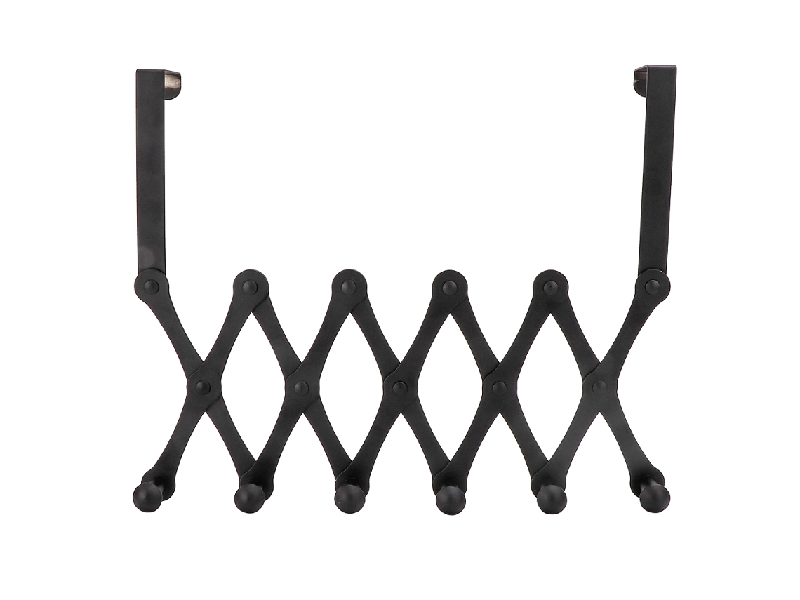 Gancho Telescópico Plegable De Acero Inoxidable Para Puerta Con 6 Ganchos Para Colgar Sombreros Y Mochilas.