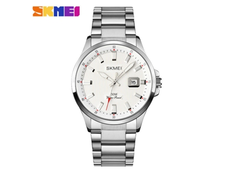 Relojes para Hombres Relojes de Pulsera de Cuarzo con Calendario Impermeables de Acero Inoxidable-Plateado LUUCOZK