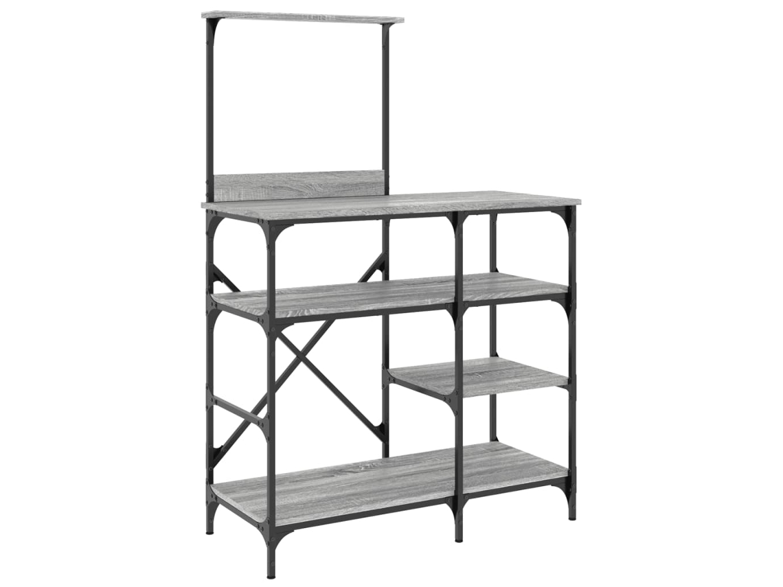 Librería MAISON EXCLUSIVE en derivados de madera y metal gris Sonoma (90x40x132 cm)