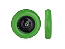 Relaxdays Rueda Carretilla 4.80 4.00-8, Rueda Goma Maciza, Rueda Repuesto Carro, Antipinchazos, 120 Kg, Verde Y Negro