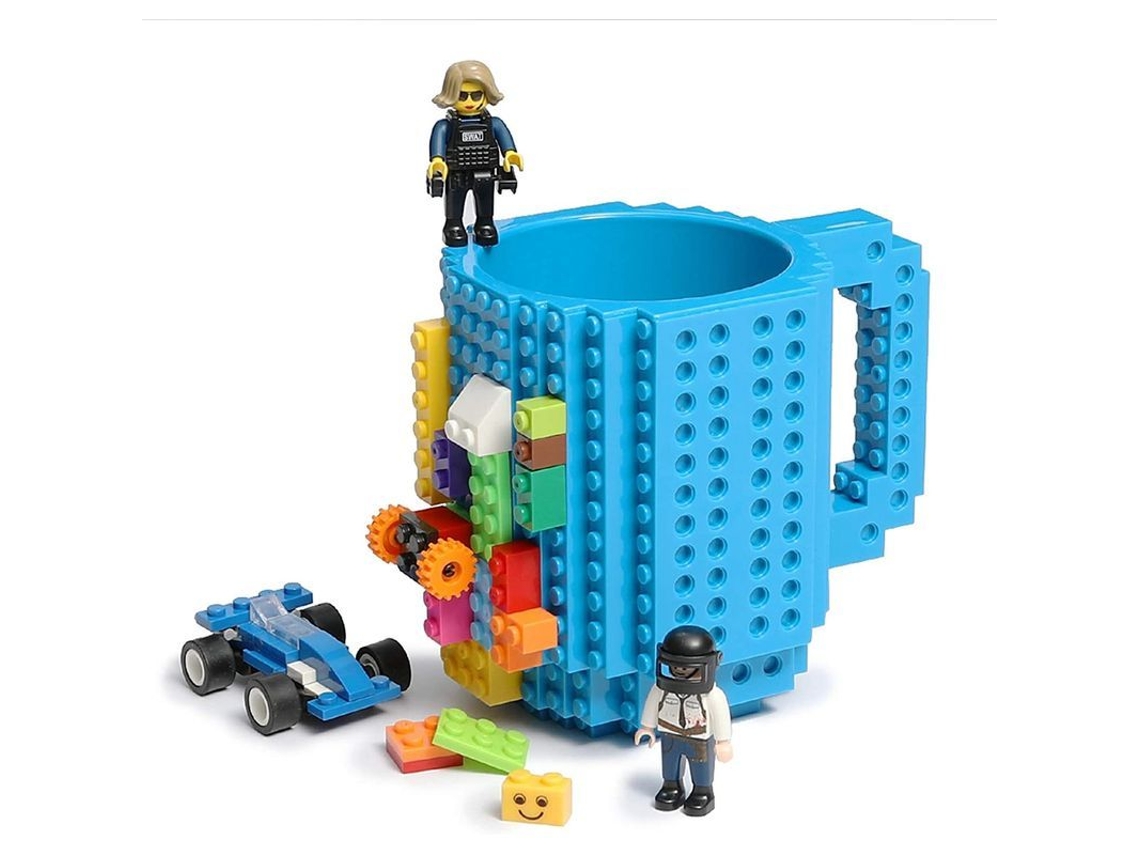 Taza De Café Con Bloques De Construcción, Regalo Creativo Y Divertido Para Niños, Hombres, Mujeres, Navidad, Cumpleaños (azul)