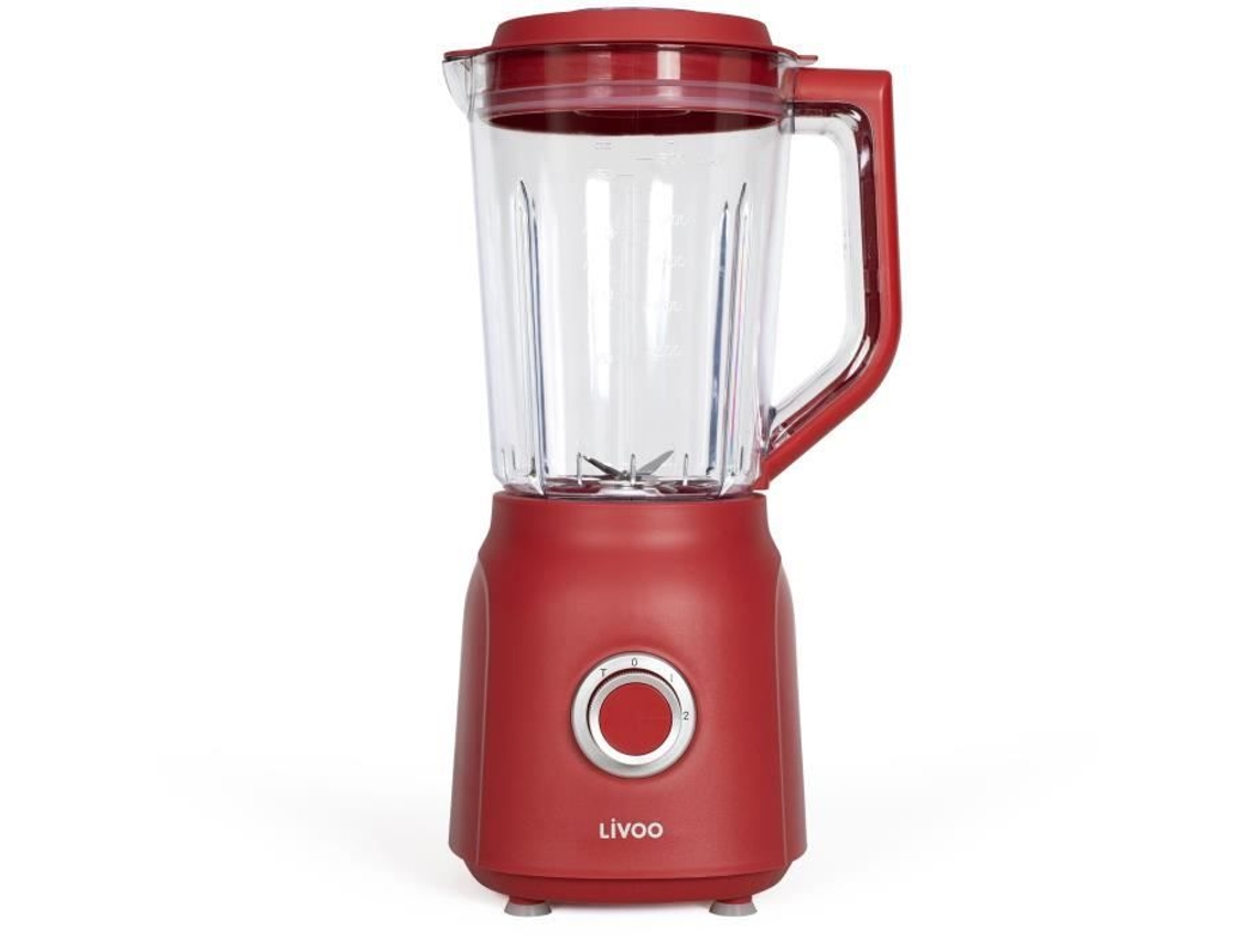 Licuadora Livoo Dop242r 600 W 1,5 L 2 velocidades Turbo Roja