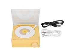 Reloj Despertador Bluetooth De 360 Grados Con Altavoz, Sonido Estéreo, Vinilo Retro, Amarillo X11