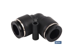 Empalme rapido codo plastico t-8   caja 10 unid.