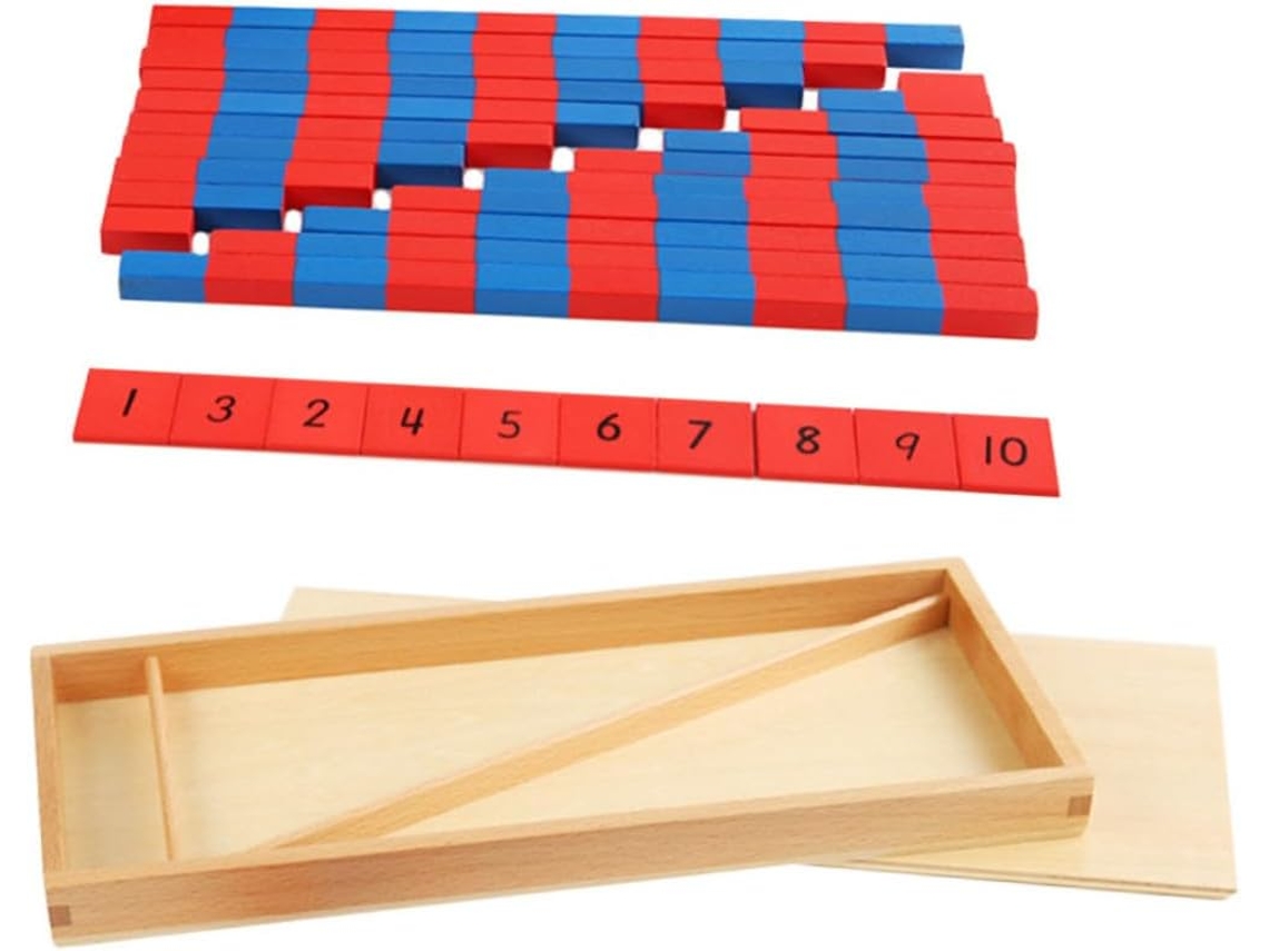 Palitos de conteo rojos y azules para niños, juguete de matemáticas Montessori para preescolares CHABERLU