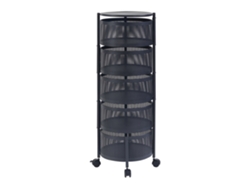 Carrito de cocina Steigen con 5 cestas redondas acero 90xØ33cm - Negro [EN.CASA]