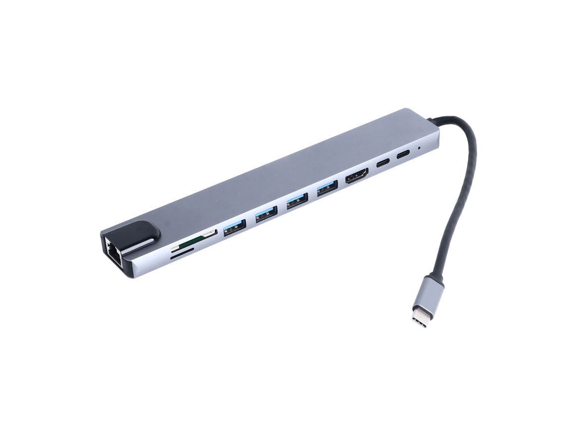 Estación De Acoplamiento Multifuncional Usb-c Multipuerto, De Aleación De Aluminio Con Transmisión Rápida Para Portátiles.