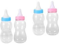Juego de 4 alcancías transparentes y herméticas con forma de botella de leche, ideales para dulces y snacks. Gokoco