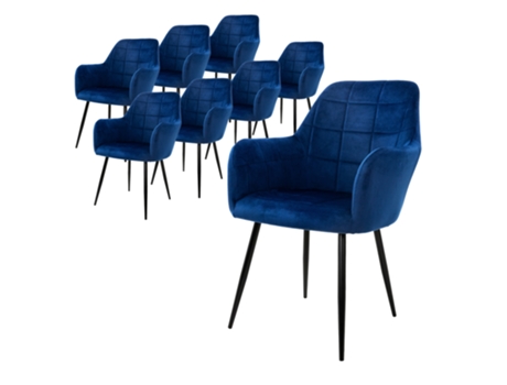 Conjunto de 6 Sillas de Comedor Dark Blue ML-DESIGN
