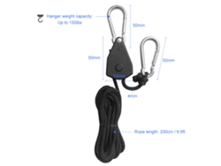 Soporte De Cuerda Ajustable Para Luces De Cultivo, 3 Mm (1/8 De Pulgada), Resistente, Soporta Hasta 68 Kg (150 Lbs), Diseño Antipérdida.