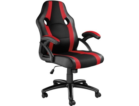 Silla De Oficina Benny TECTAKE (Negro/Rojo - Piel Sintética - 69 X 68 X 114,5 cm)