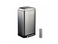 Relaxdays Cubo De Basura Cocina, 30 L, Antihuellas, Papelera Interior Extraíble, Pedal, Bolsas, Acero Inoxidable, Plata