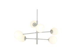 Lampara Techo Metal Cristal Bolas Blanco 96x73x50cm