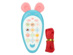 WalshLXQ Juguete de teléfono para bebés, silicona, para la primera infancia, juego de dentición, azul, para aprender y jugar.