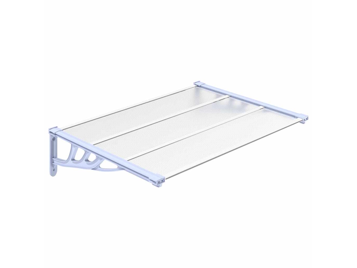 Maison Exclusive - Marquesina Puerta Policarbonato Gris Y Transparente 122x90 Cm
